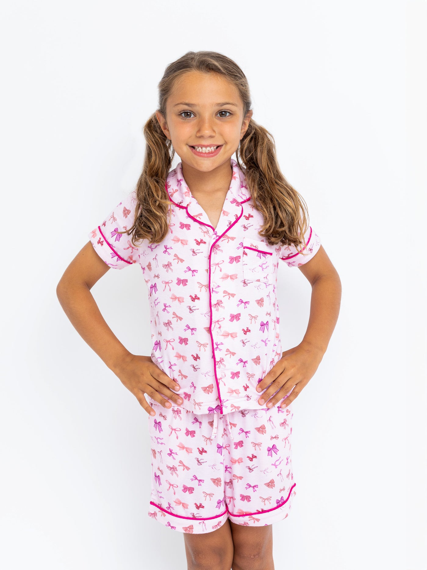 Bows Short Sleeve Pajama Set