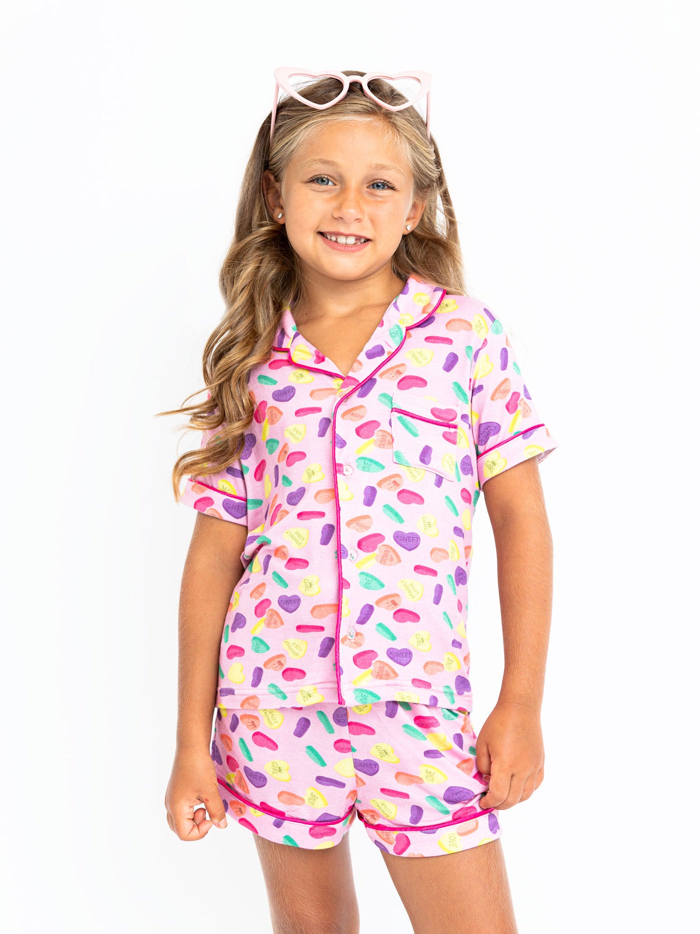 Candy Hearts Short Sleeve Pajama Set