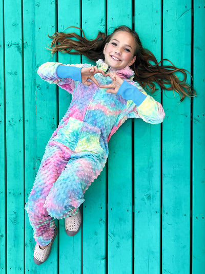 Minky Bubble Onesie - Cotton Candy Tie Dye