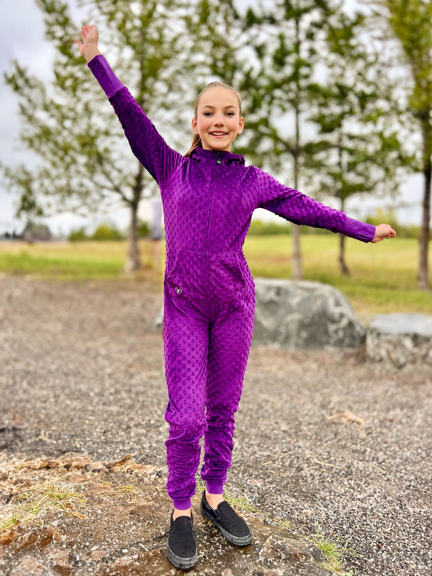 Minky Bubble Onesie - Purple