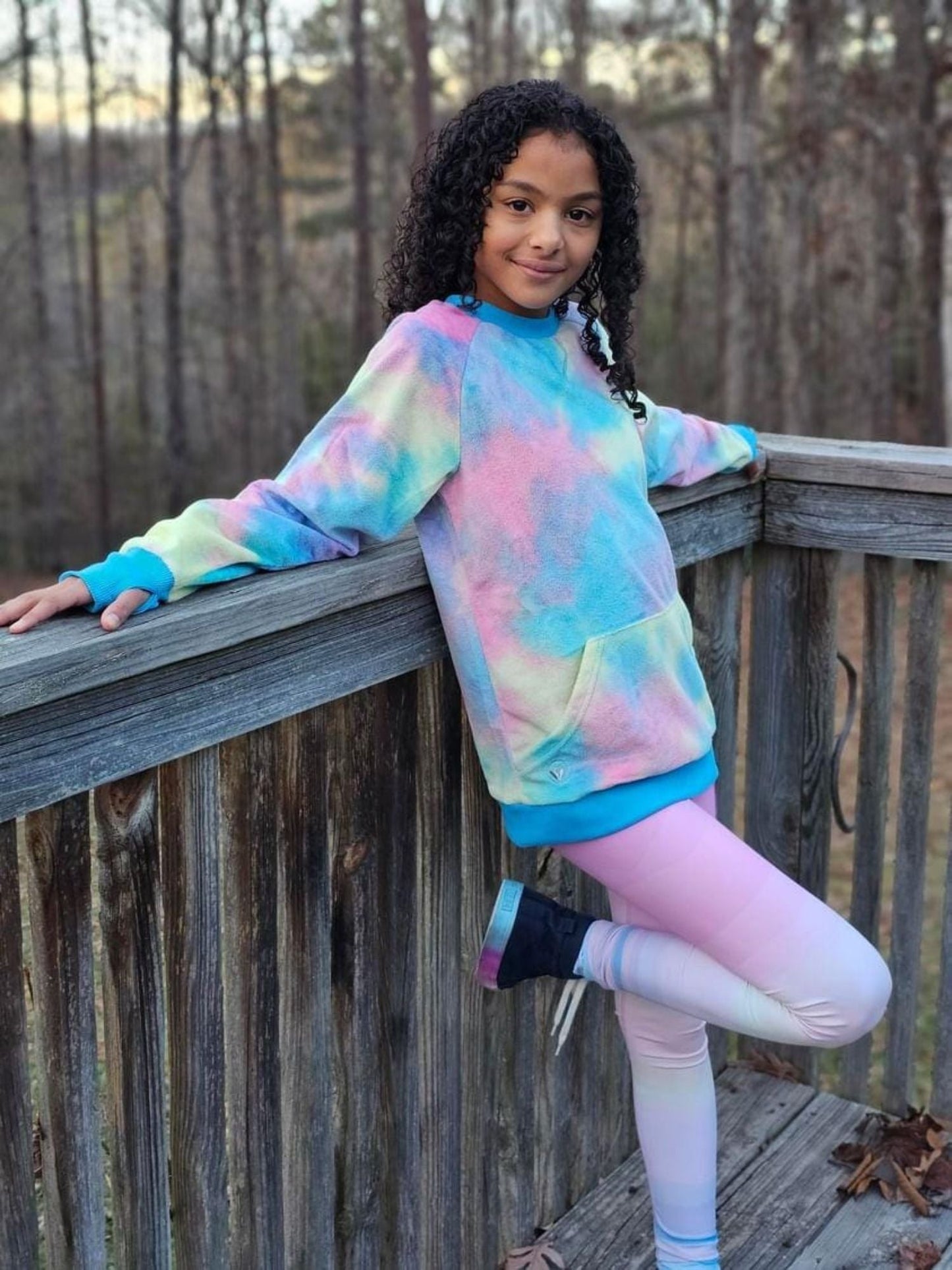 Minky Sweatshirt and Jogger Gift Set - Cotton Candy Tie Dye