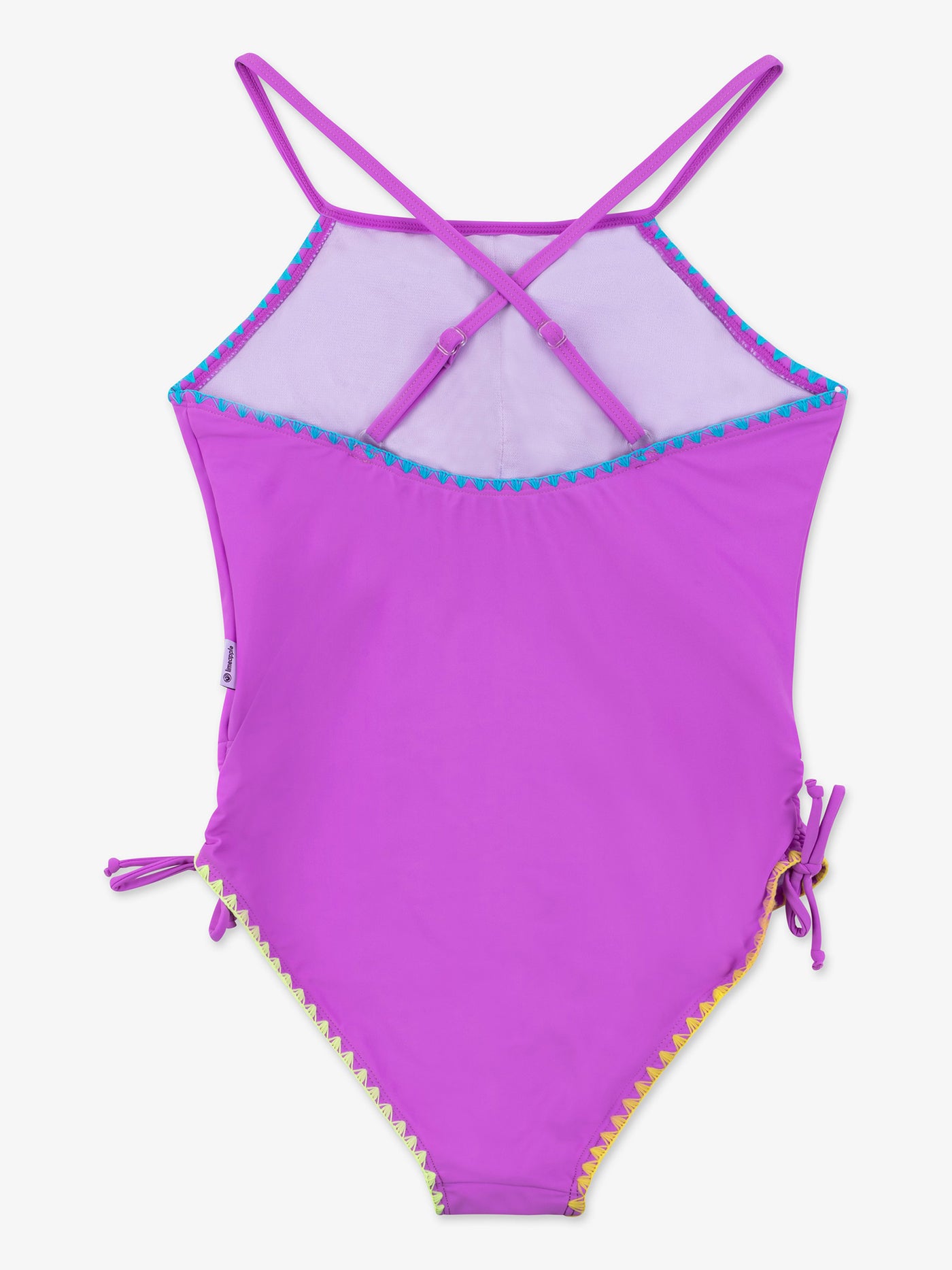 BROOKE- Purple Embroidered Square Neck One Piece Swimsuit ...