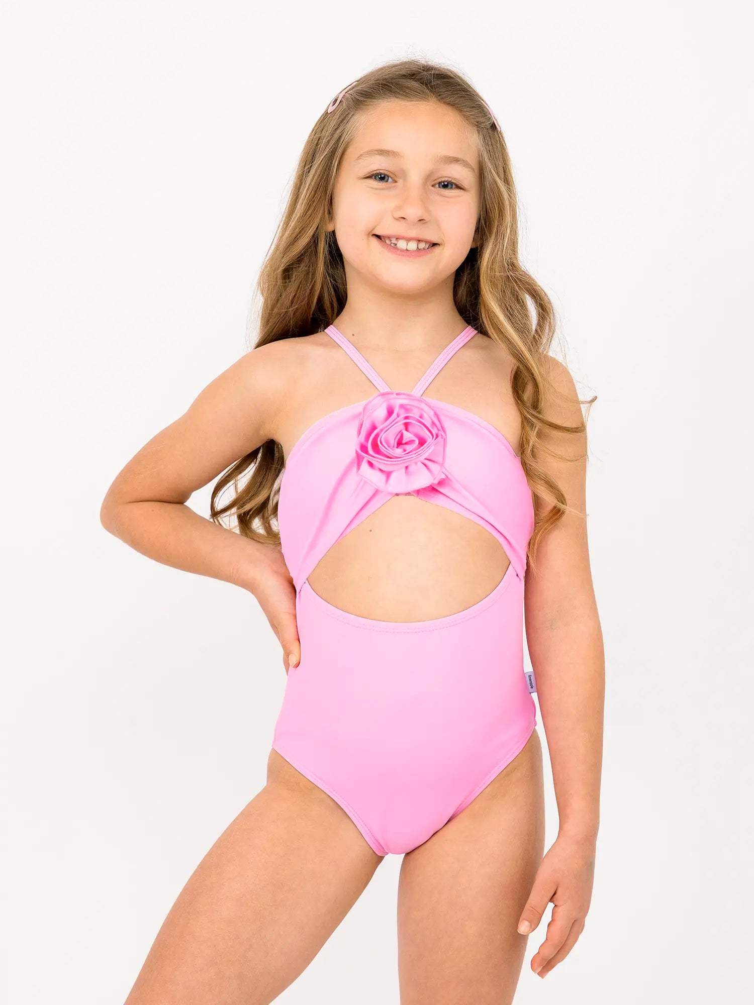 Eliana Rosette Halter One Piece Swimsuit