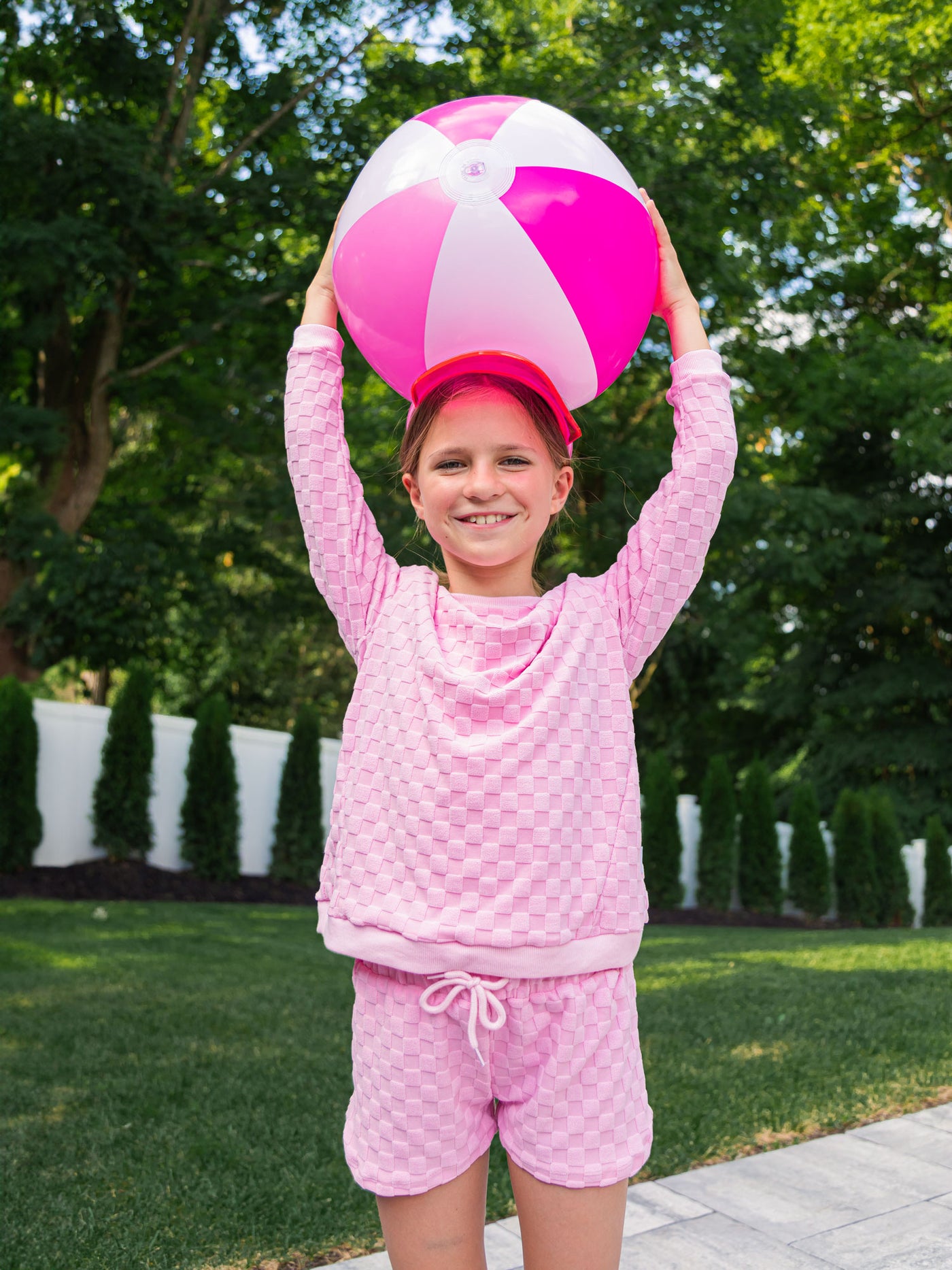 girls beach terry pink shorts 