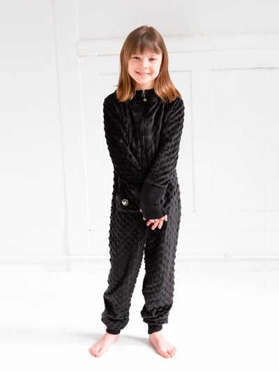 Minky Bubble Onesie -  Black