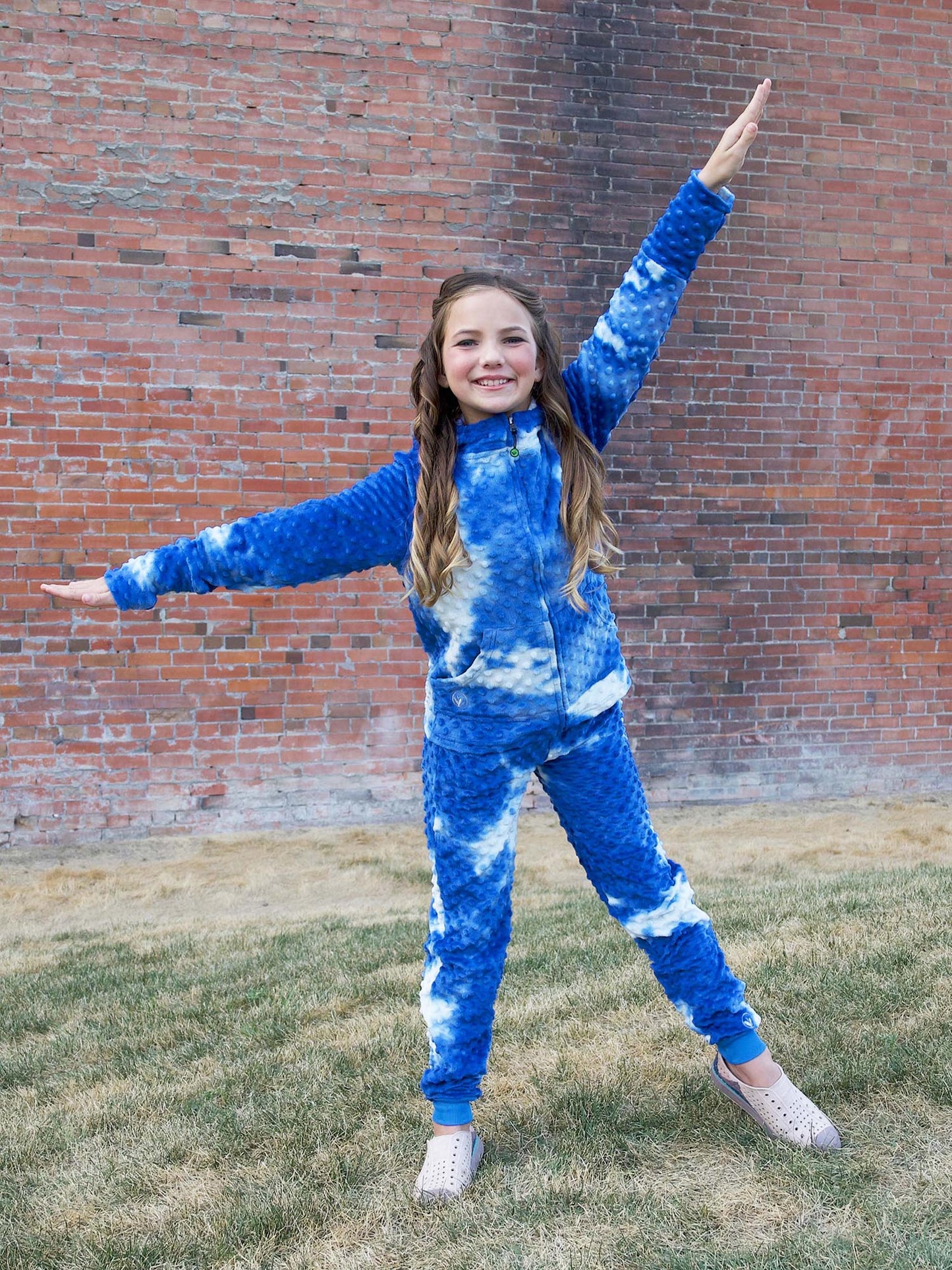 Minky Hoodie and Jogger Gift Set - Very Peri Tie Dye