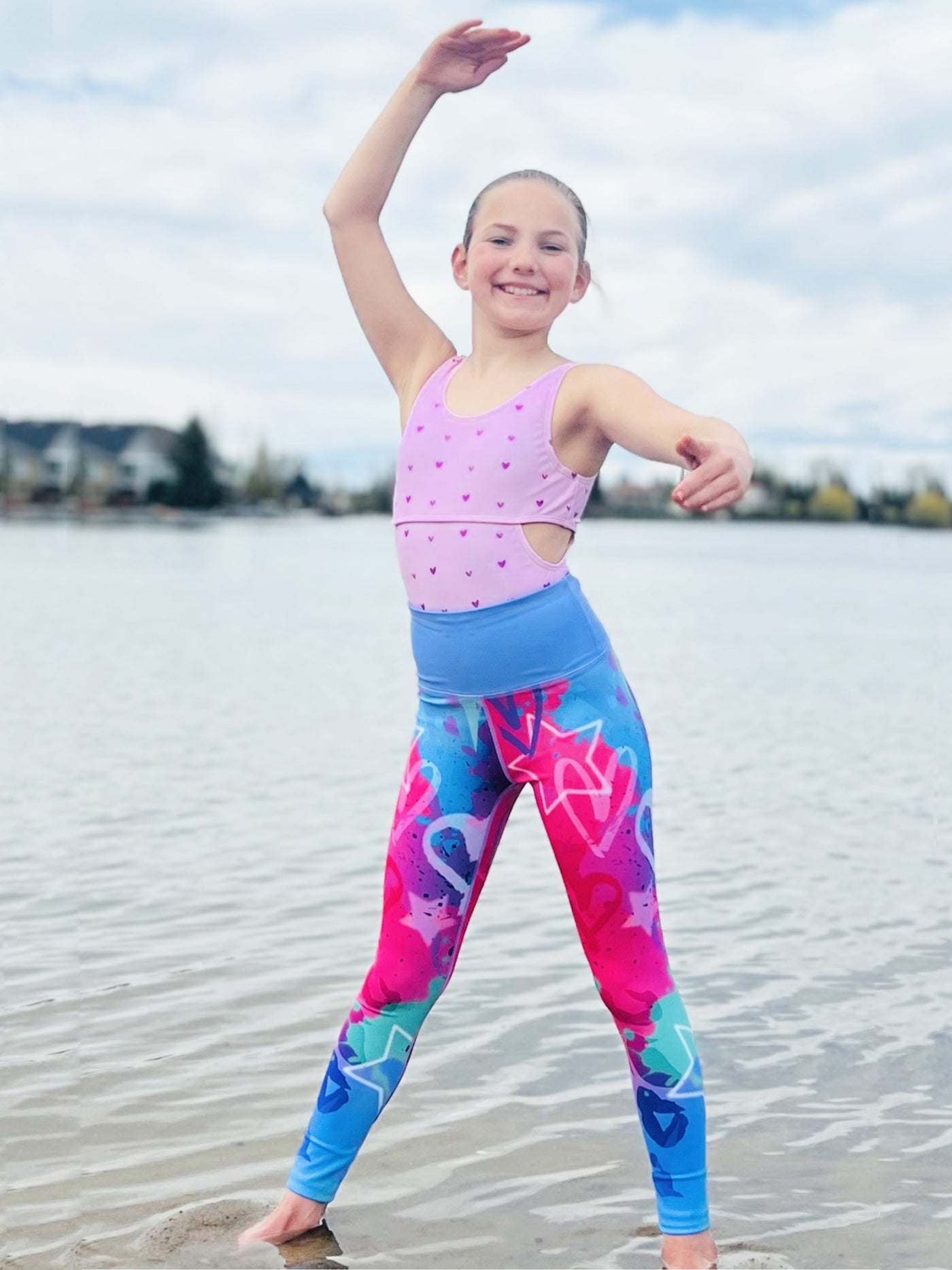 GIRLS HIGH-RISE ACTIVE LEGGINGS - STACEY | Limeapple